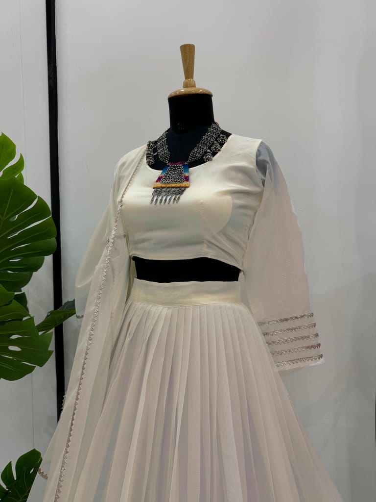 White Lehenga choli Readymade Full Stitched For Wedding bridal chaniya choli ready to wear partywear