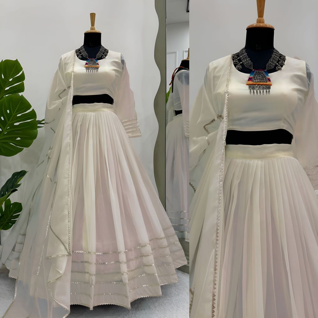 White Lehenga choli Readymade Full Stitched For Wedding bridal chaniya choli ready to wear partywear