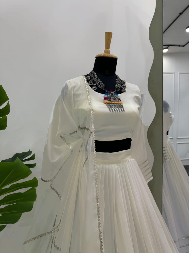 White Lehenga choli Readymade Full Stitched For Wedding bridal chaniya choli ready to wear partywear