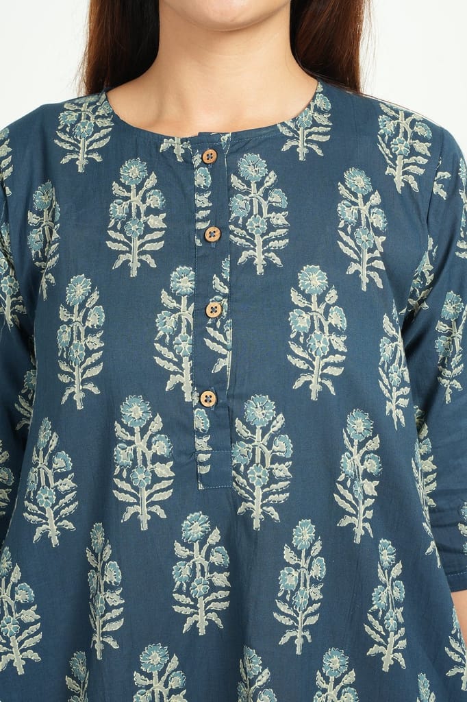 New Women BREATHABLES Women Cotton Printed Loungewear Dress Short Sleeve Round Neck Comfort Loos