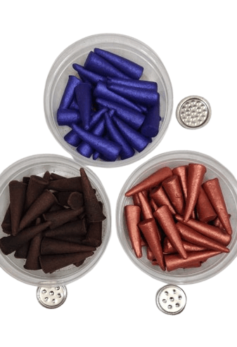 Dhoop Cones Natural Incense Pack of 3 | 3 Fragnance In Pack (1x Maharaja, 1x Sandal, 1x Dil)