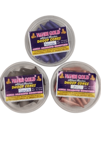 Dhoop Cones Natural Incense Pack of 3 | 3 Fragnance In Pack (1x Maharaja, 1x Sandal, 1x Dil)