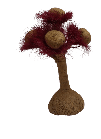 Handmade Jute Wrapped RedTree Sculpture Home Decor Accent