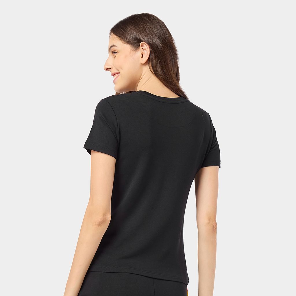 Bummer Women's Round Neck Solid Lounge T-Shirts | Relaxed Fit,Terry Modal & Half-Sleeve Tshirt - Afterhours