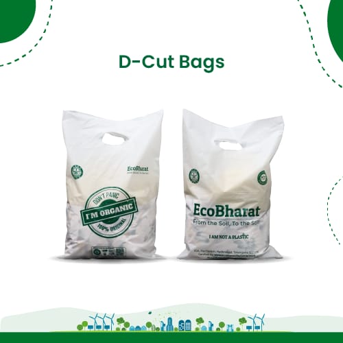 Biodegradable and Compostable D-cut Carry Bags|11x18 (70pieces)|Shooping Bags, Carry Bags, Grocery Bags|