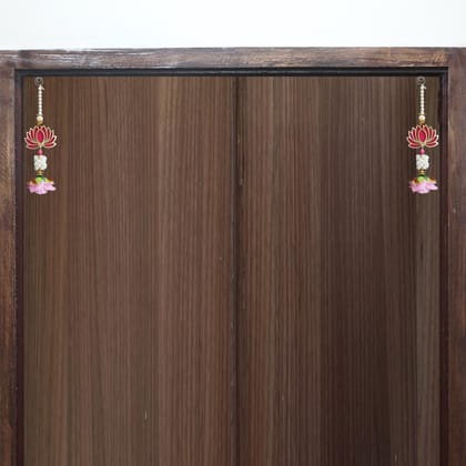 GardenBliss Lotus Latkan Wall Hanging for Main Door | Handmade Lotus Hanging for Door Side (Size - 1 ft)