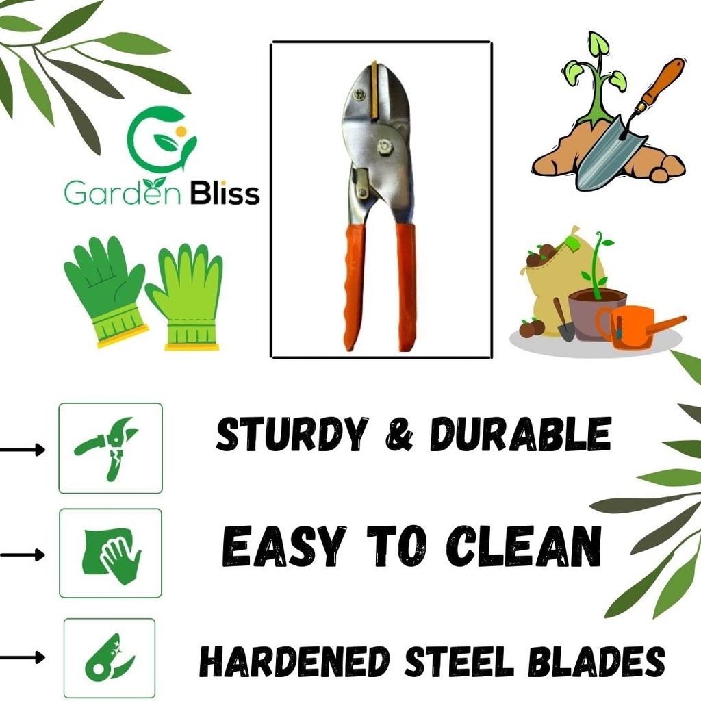 GardenBliss 8 Inch Heavy Duty Plant Cutter For Home Garden Scissors, Plant Branch Cutter For Tree, Pruner Cutter Heavy Duty, Garden Tools For Home Gardening Scissors, Prunning Branch Cutter For Garden