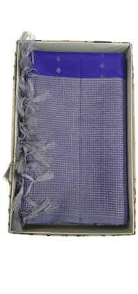 Purple Handloom Pure Katan Silk Saree With Silver Zari Butta Work And Pallu Purple Handloom Pure Katan Silk Saree With Silver Zari Butta Work And Pallu