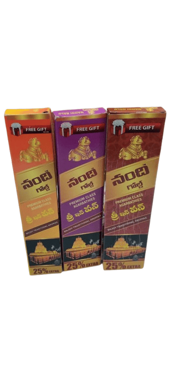 Nandi Gold Premium Class Agarbathies Three in One Set |Pack Of 3| 9 Different Flavours In Pack