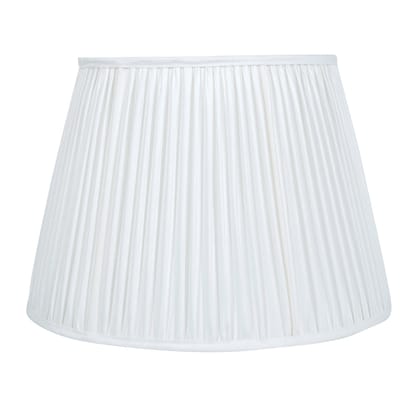 40Cm Straight Empire Premium Softback Lampshade In White Silk By Lampenschirm India