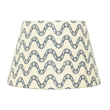 30Cm Straight Empire Premium Hardback Lampshade In Block Printed Paper By Lampenschirm India