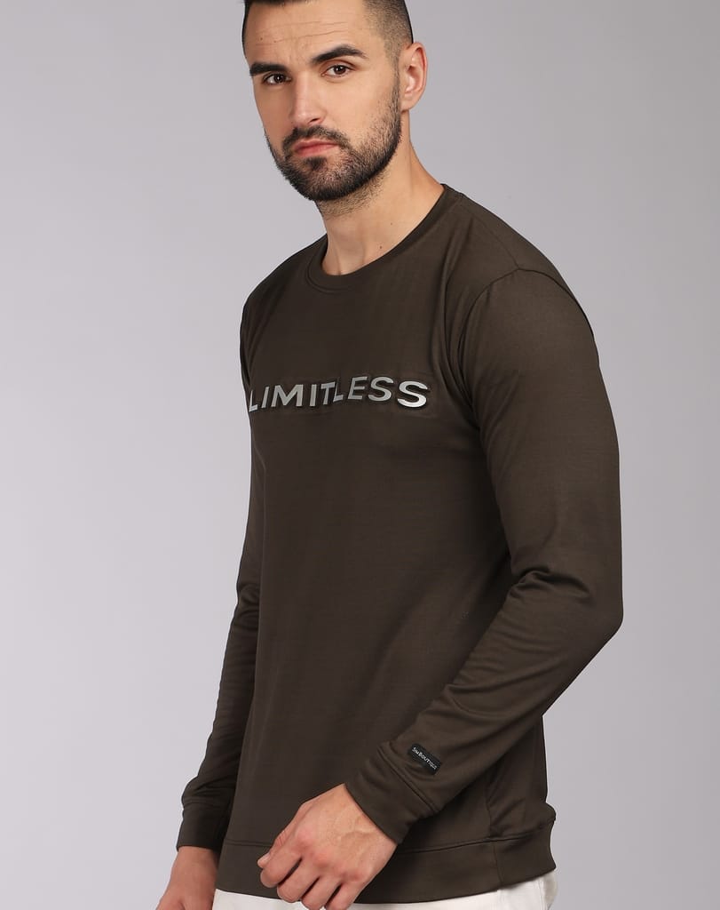 Men Striped Round Neck Polycotton LIMITLESS FULL SLEEVE T-Shirt
