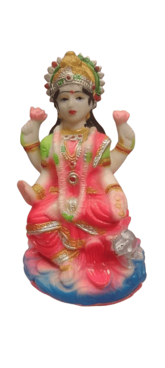 Nandi Gold Goddess Lakshmi Idol Hindu Laxmi Goddess Statue Home Office Decor Pooja