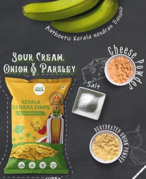 BEYOND SNACK KERELA BANANA CHIPS-SOUR CREAM,ONION & PARSLEY