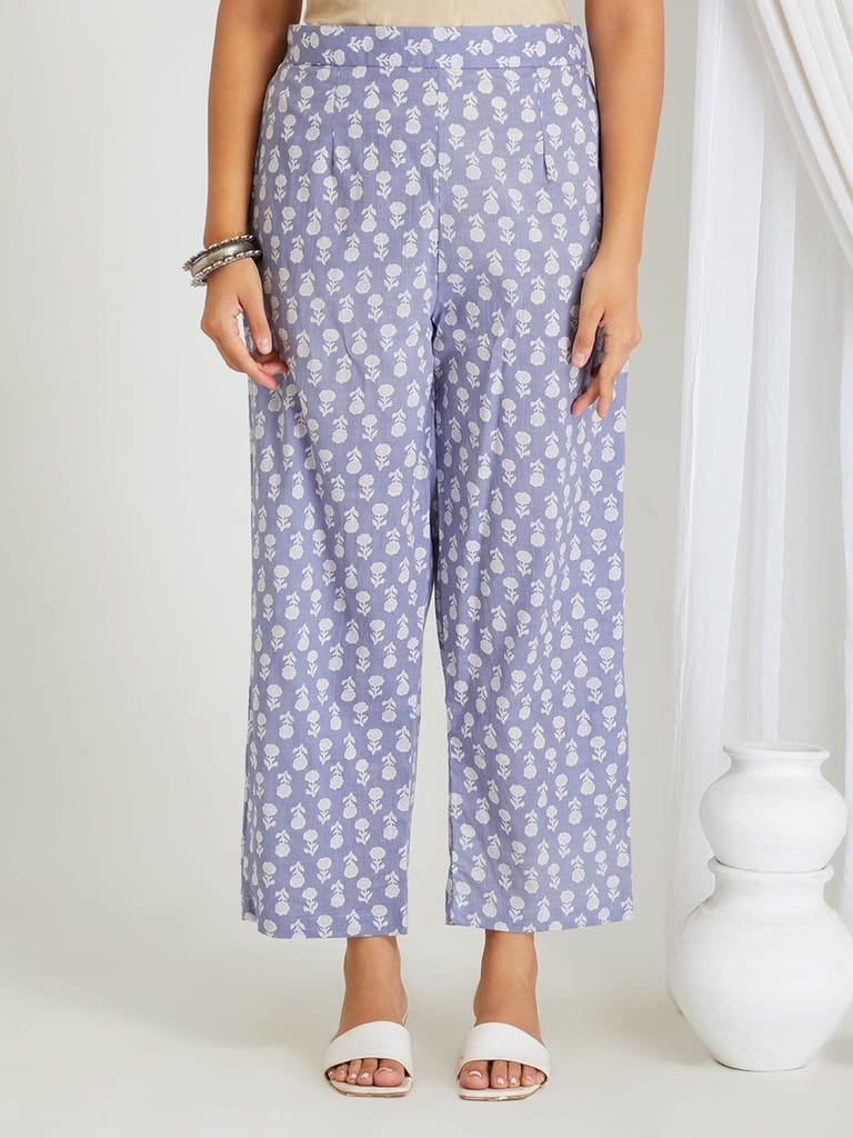 Sophisticated Women BREATHABLES Women Cotton Printed Loungewear Kurta and Pants Co-ord Set 3/4 S