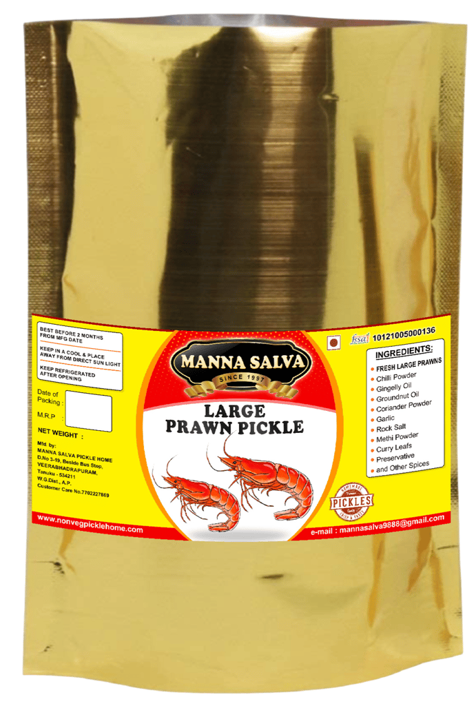 Manna Salva Pickles - Large Prawn Pickle Non - Veg Pickle