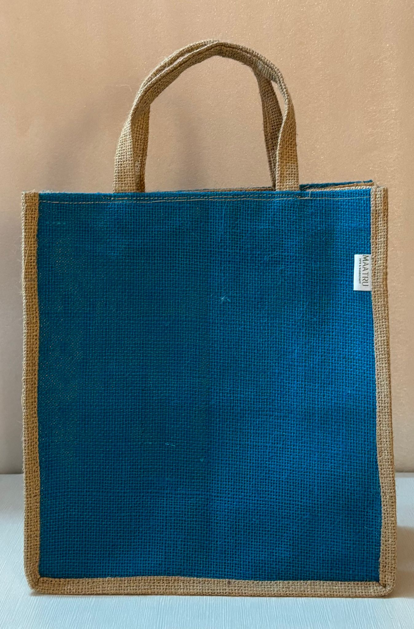 Blue Jute Tote Bag