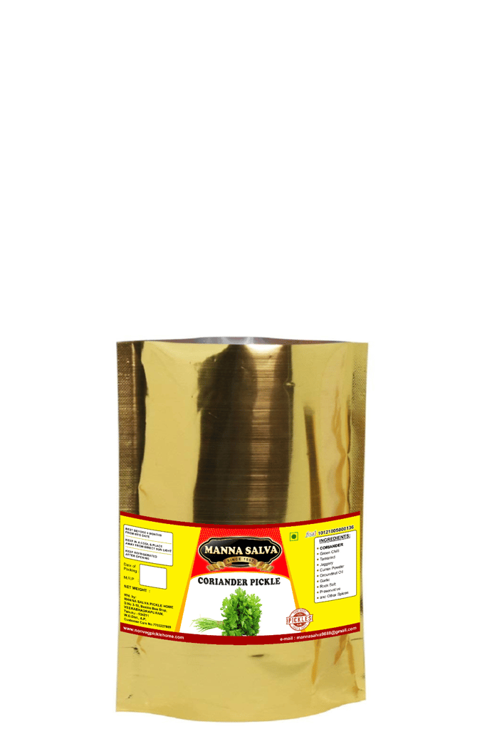 Manna Salva Pickles- Coriander Pickle - Veg Pickle