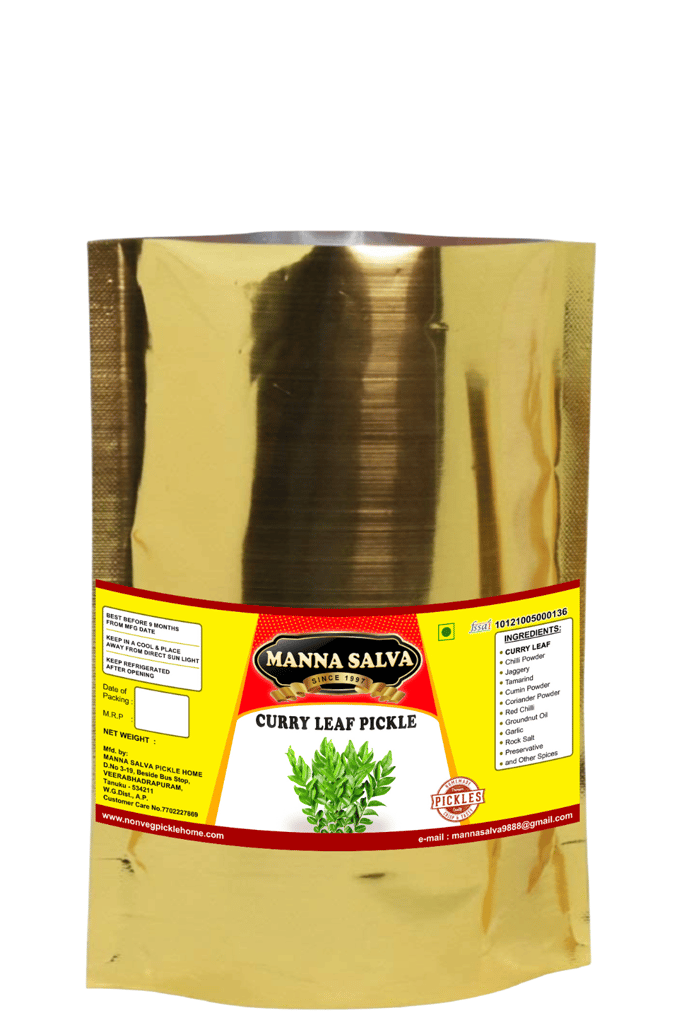 Manna Salva Pickles- Curry Leaf Pickle - Veg Pickle