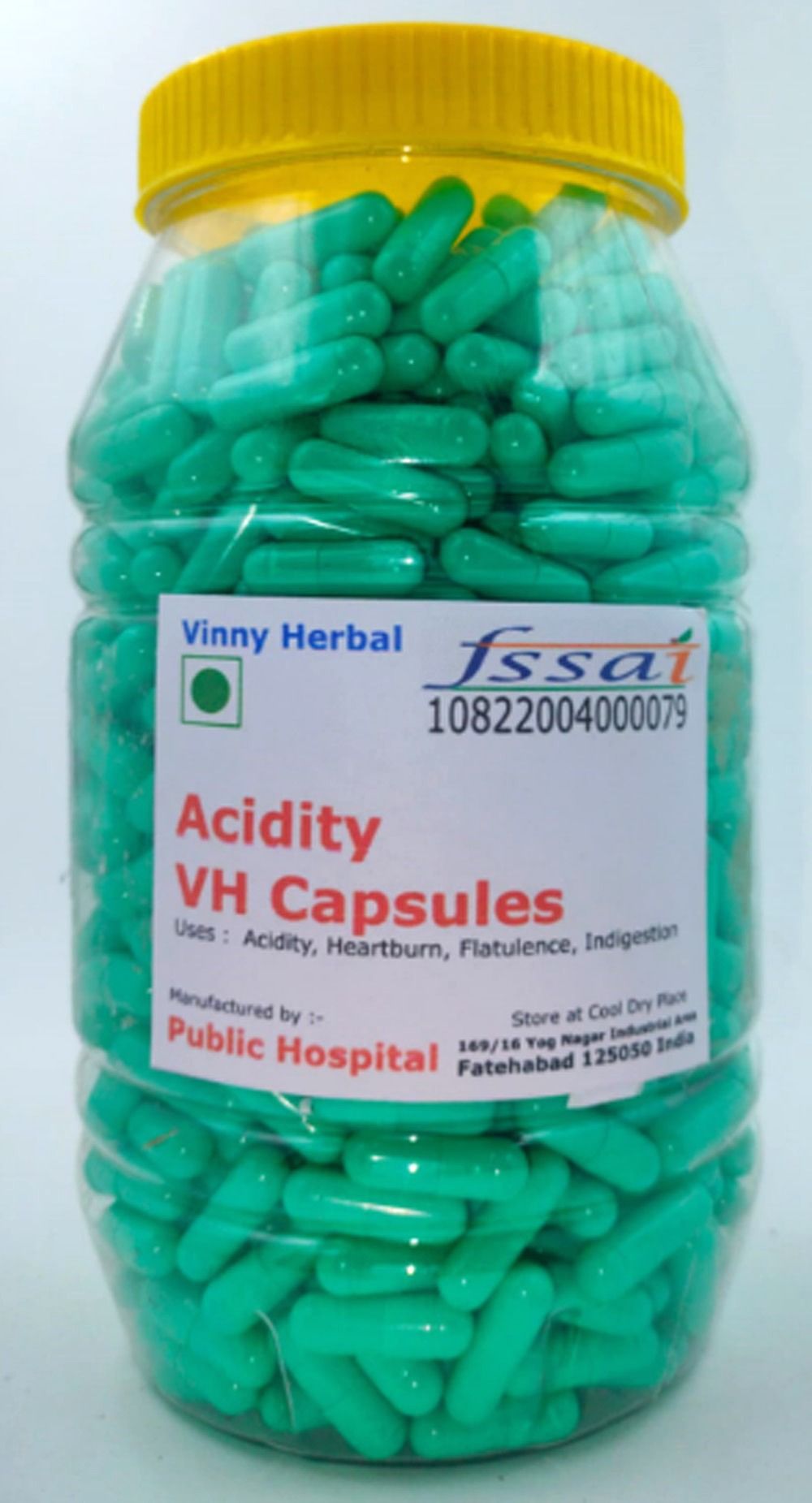 Acidity VH Herbal Supplement Capsules 600 Caps Jar