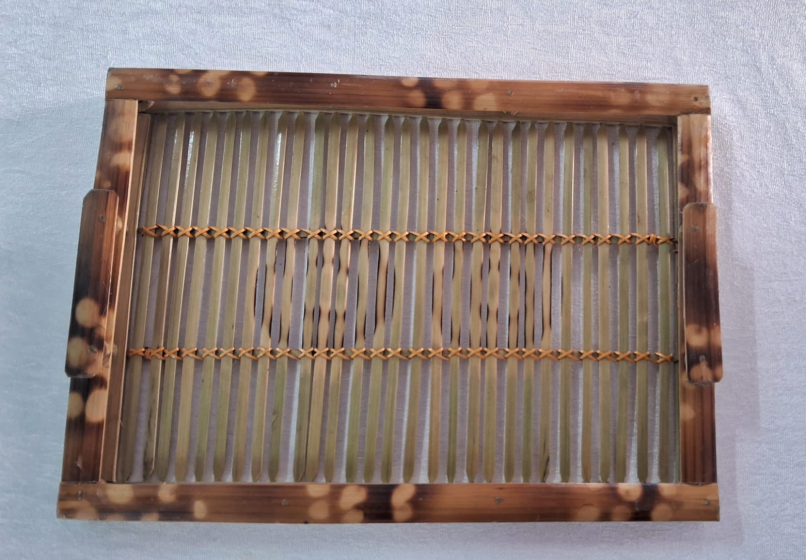  Handmade Bamboo Serving Tray with Handles