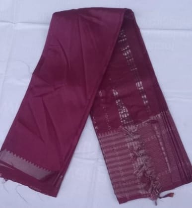 Pure Handloom Mangalagiri Silk Saree With Blouse Piece