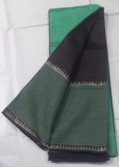 Green and Black Pure Handloom Kanchipuram Silk Saree