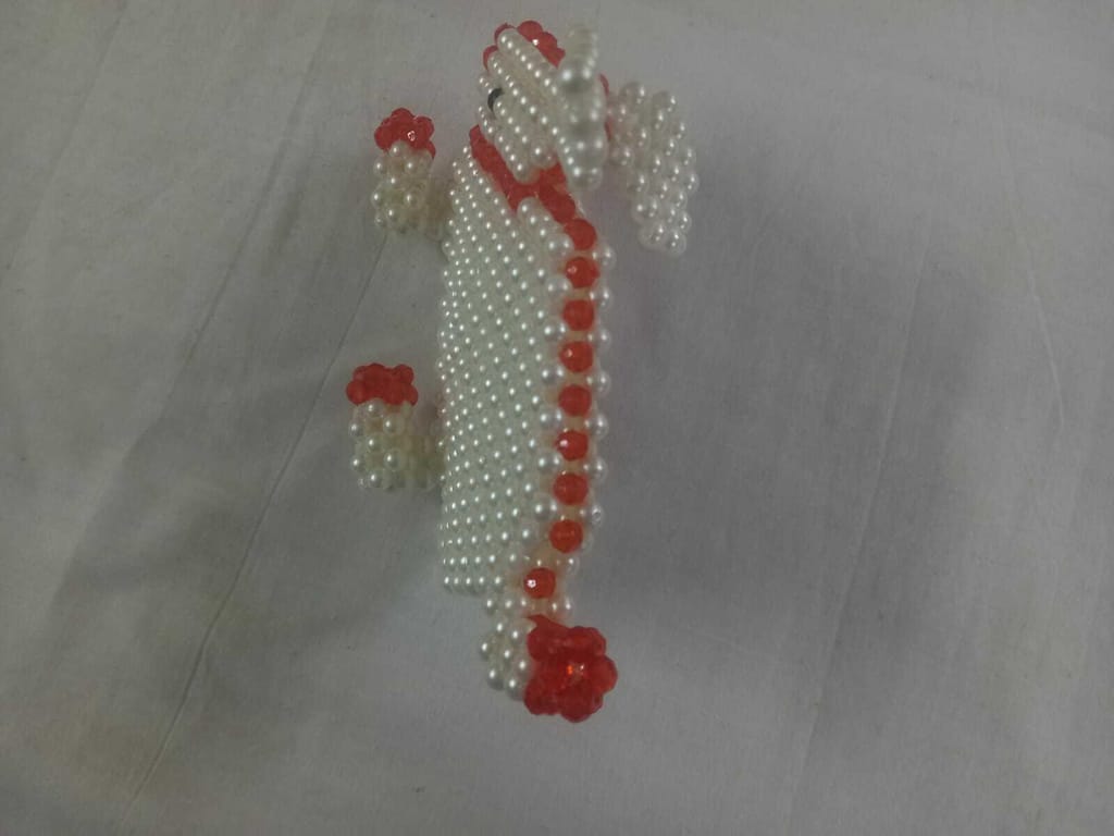 Cute 3D Cartoon Animal Shape Beaded Brooch Pin Badge Handmade Pearl Rabbit Brooch