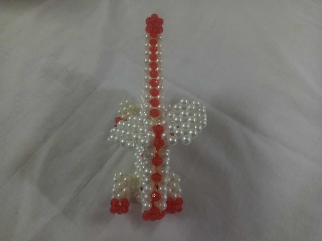 Cute 3D Cartoon Animal Shape Beaded Brooch Pin Badge Handmade Pearl Rabbit Brooch