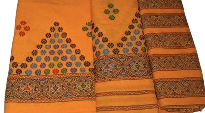 Mekhela Sador Set with Handloom Cotton Fabric and Traditional Assamese Motifs Mekhela Sador Set with Handloom Cotton Fabric and Traditional Assamese Motifs