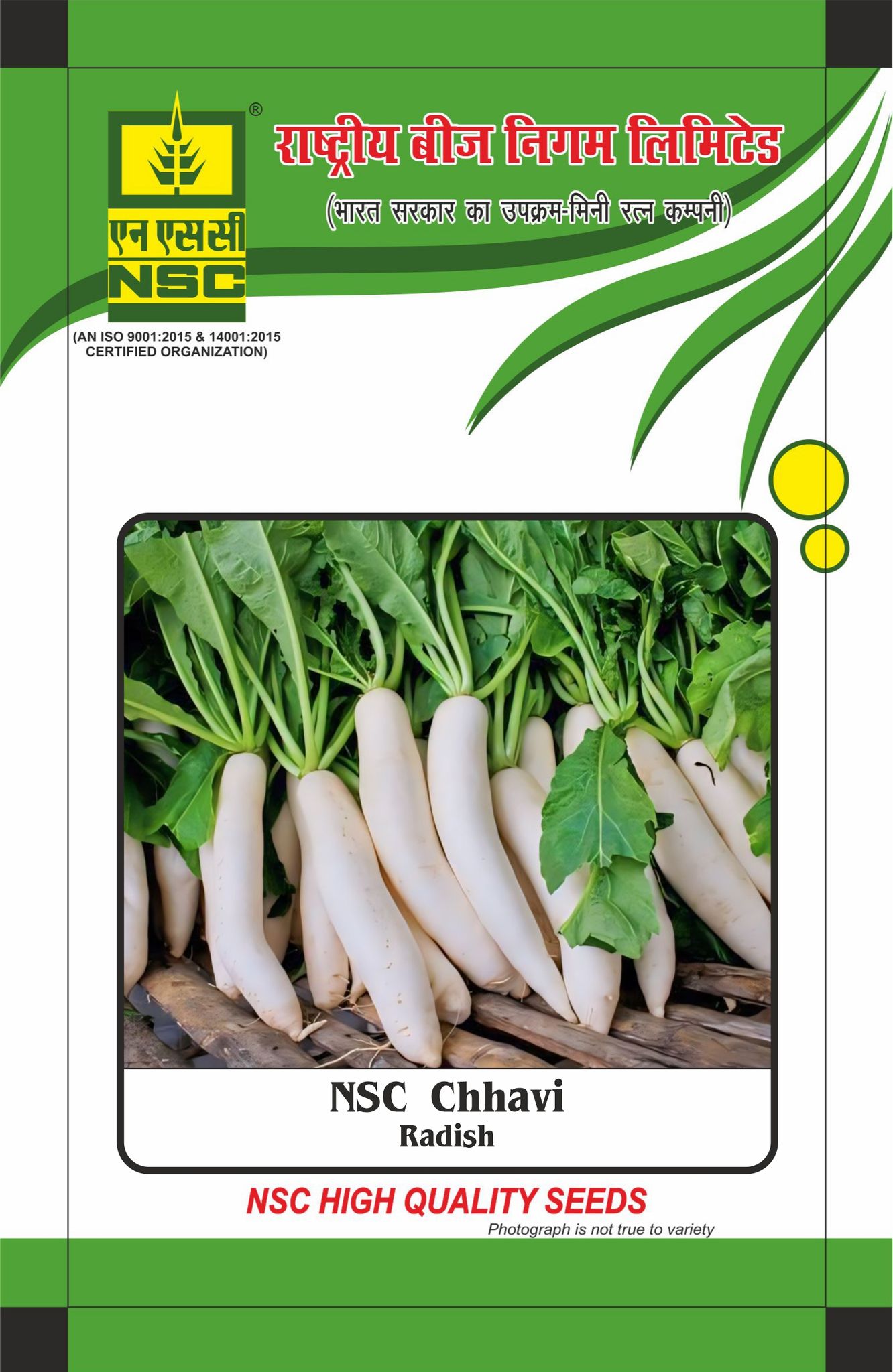 NSC Radish Chavvi Open-pollinated Variety, 25 gram  Seed Pouch