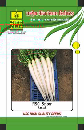 NSC Radish Snow Open-pollinated Variety, 50 gram Seed Pouch