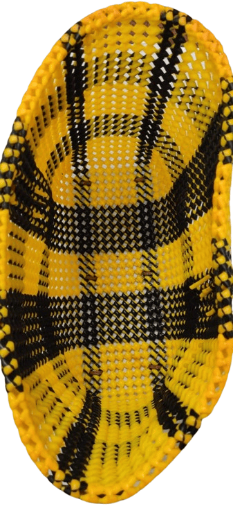 Handwoven Yellow and Black Market Tote Wire Bag