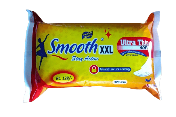 Smooth XL Ultra Thin Sanitary Pads with Wings - 320mm (Pack of 12)