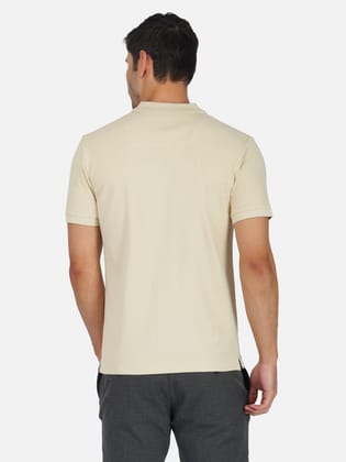 Solid Polo Shirt -BEIGE