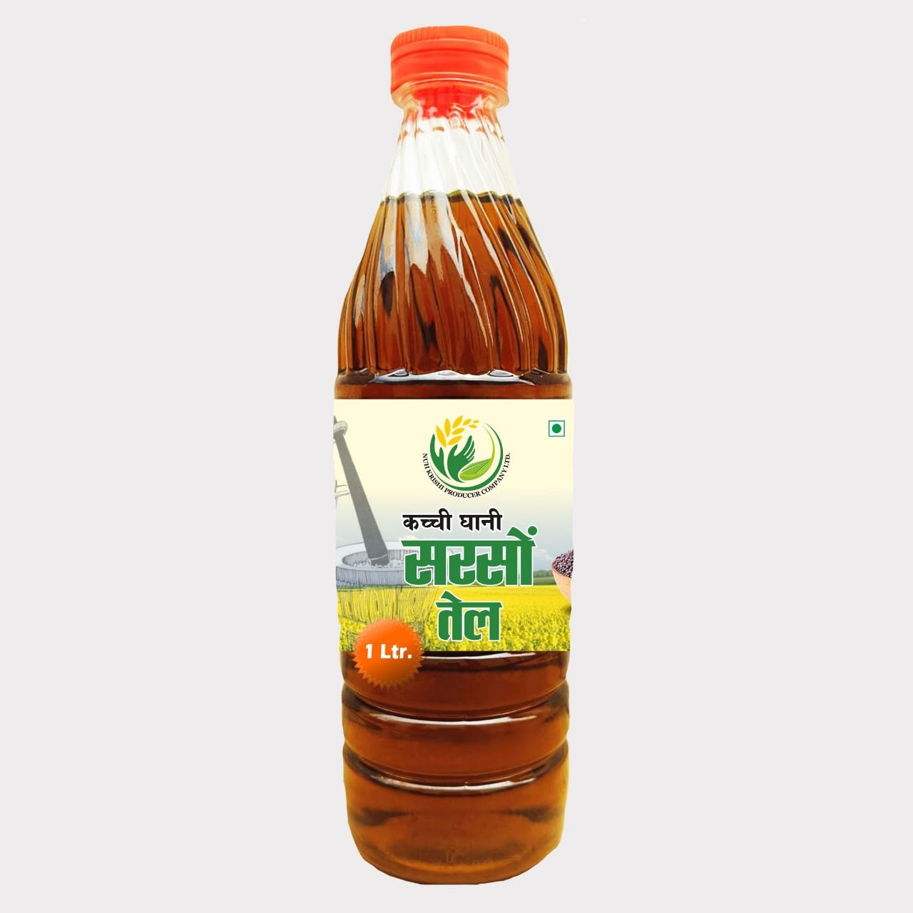 Kachi Ghani Mustard Oil 1 Litre by Nuh Krishi Producer – Pure, Cold-Pressed & Farm-Fresh. 