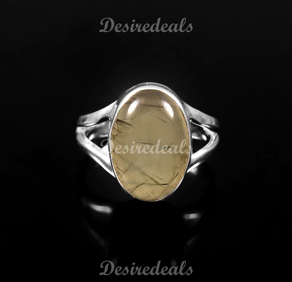 Stylish Women Natural Prehnite Ring, 925 Sterling Silver Ring, Prehnite Gemstone Ring, Handmade 
