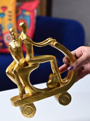 Golden Scooter Decor Object - Vintage Vibes
