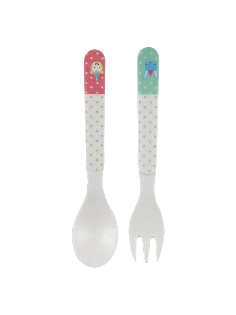 Market99 Children'S Pastel Dinner Set 1 Plate, 1 Bowl, 1 Tumbler, 1 Fork & 1 Spoon