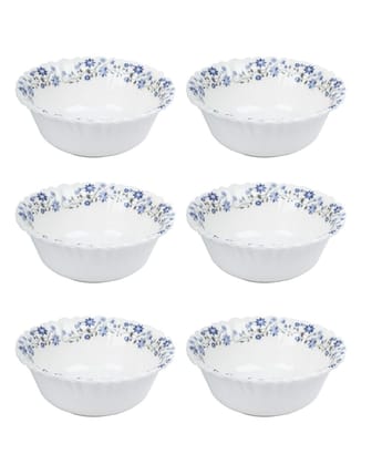 Market99 Tableware Melamine Glossy Floral Finish Soup Bowls for Dining Table ( Set Of 6, 210 mL )