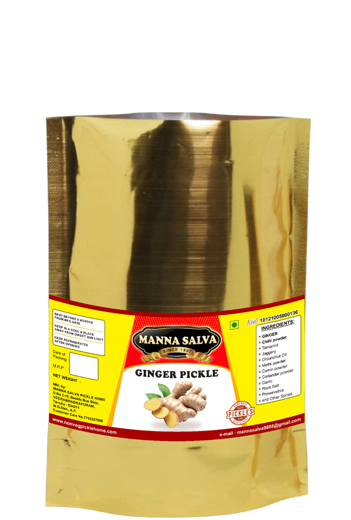Manna Salva Pickles- Ginger Pickle - Veg Pickle