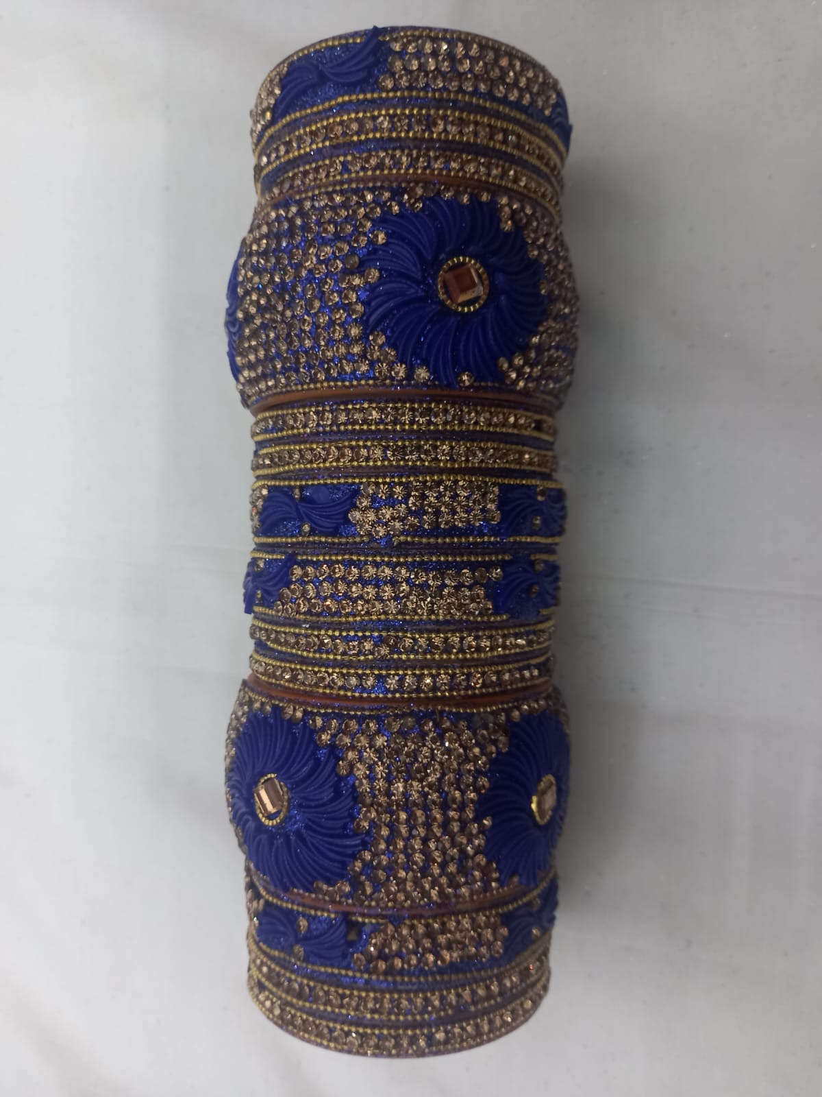  Blue and Gold Kundan Bangles