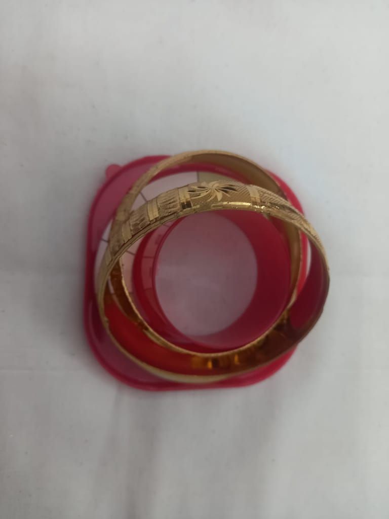 Yellow Gold Plated Designer Bangle Set for Women