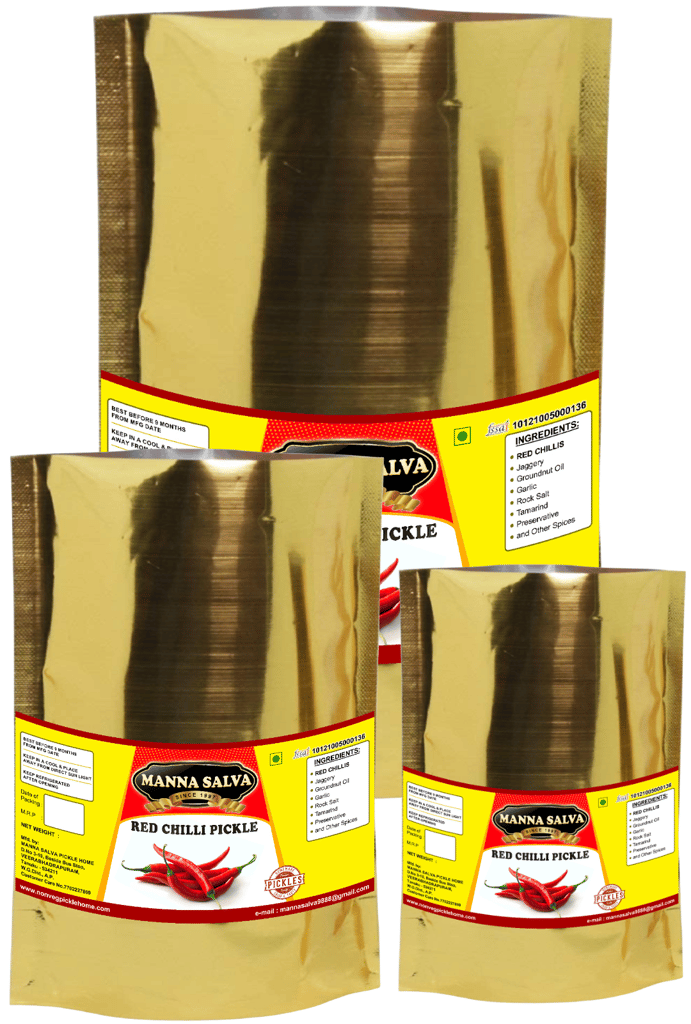 Manna Salva Pickles- Red Chilli Pickle - Veg Pickle