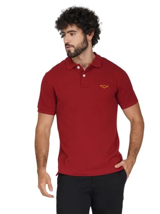 Solid Polo Shirt-MAROON