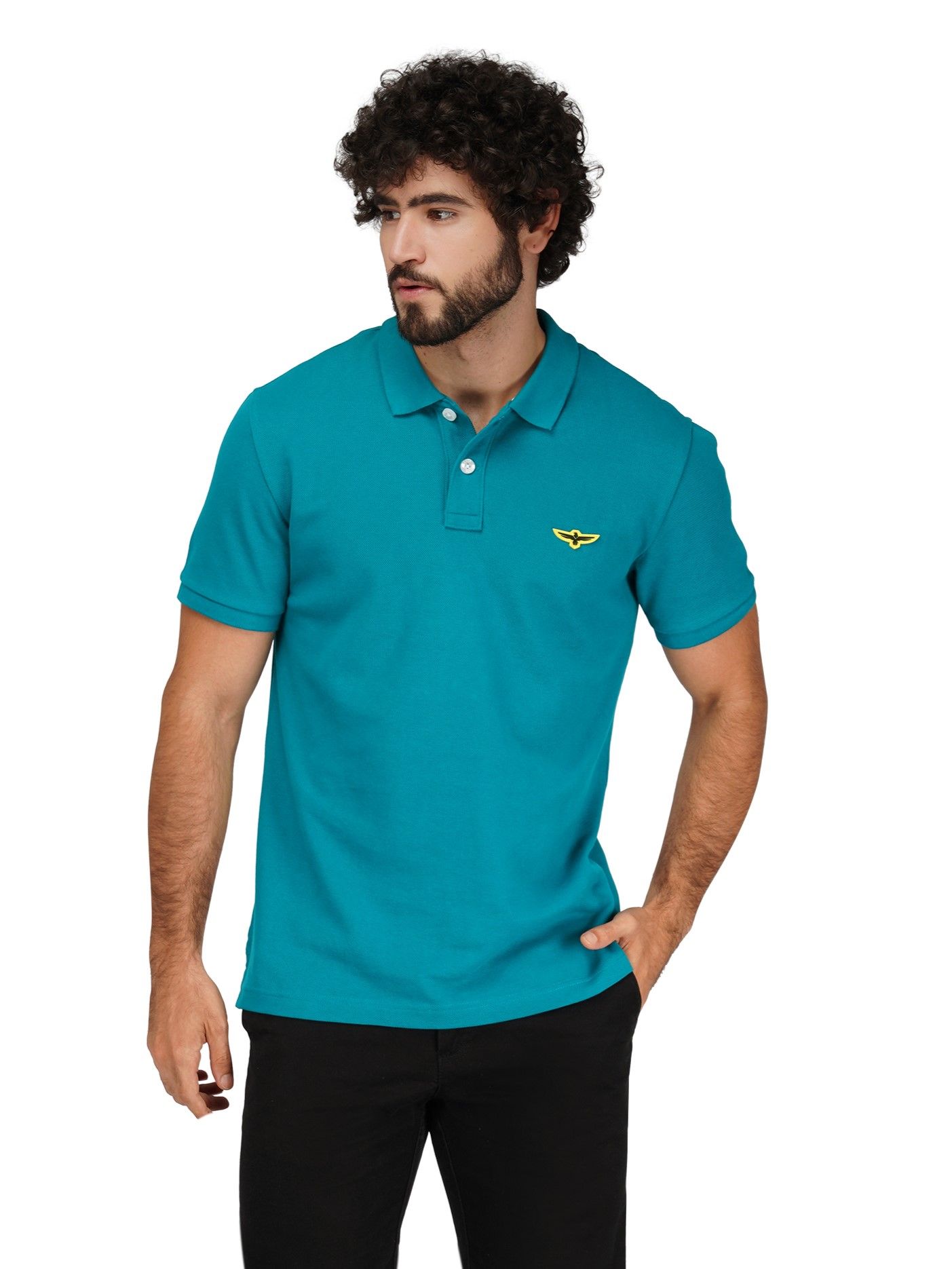 Solid Polo Shirt-TROPICAL GREEN