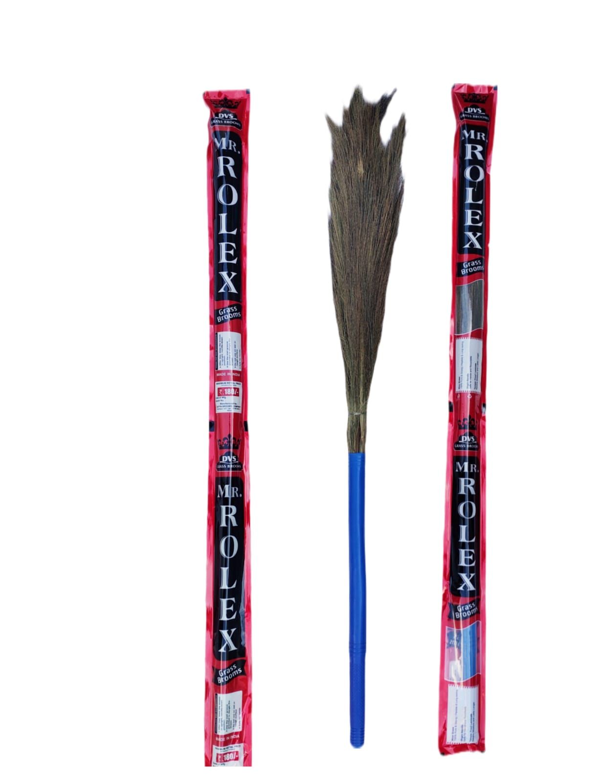 "ROLEX Blue Handle Grass Broom"