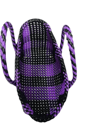 Purple and Black Checkered Handbag / Market Bag