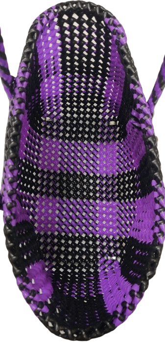Purple and Black Checkered Handbag / Market Bag