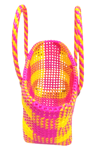 Handwoven Medium Size Market/Tote Bag with Checkered Pattern